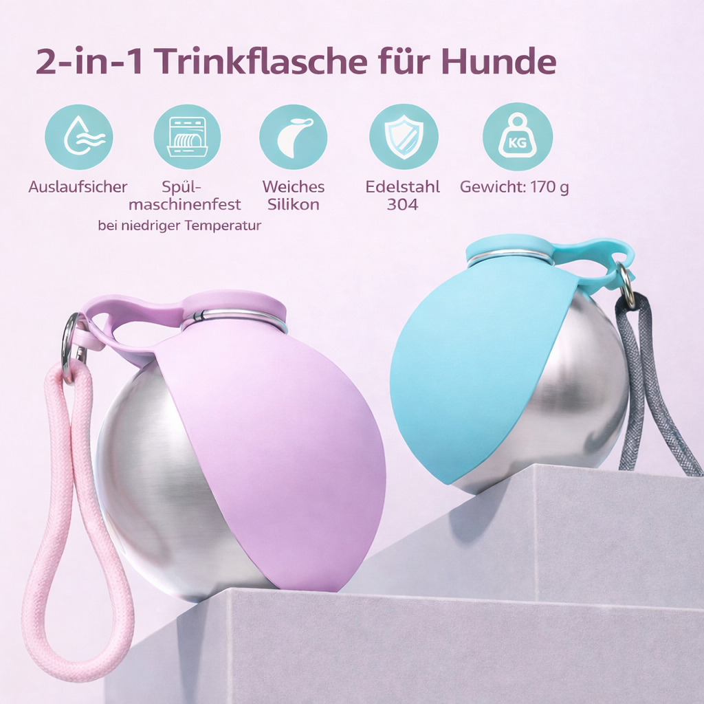 PawSip™ Napf mit integrierter Trinkflasche für Hunde